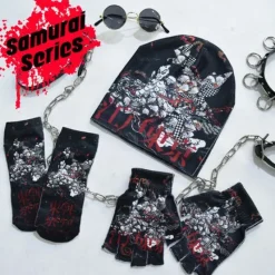 ACDC RAG Punk Samurai Fingerless Gloves