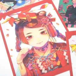 Akiakane Postcard Set: Red