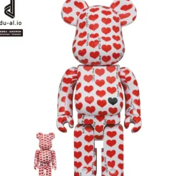 BE@RBRICK X JAPAN / hide with Spread Beaver / zilch White Heart 100% & 400%