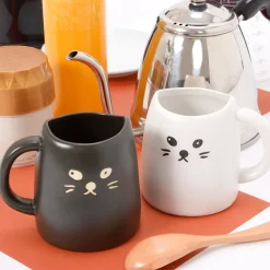 Black Cat & White Cat Pair Mugs
