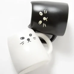 Black Cat & White Cat Pair Mugs