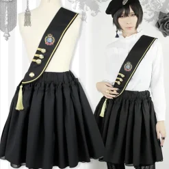 Black MiQuri 2-Way Sash Military Skirt