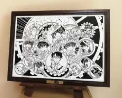 CLAMP 30th Anniversary Key Visual Chara-Kirie Paper-Cut Artwork