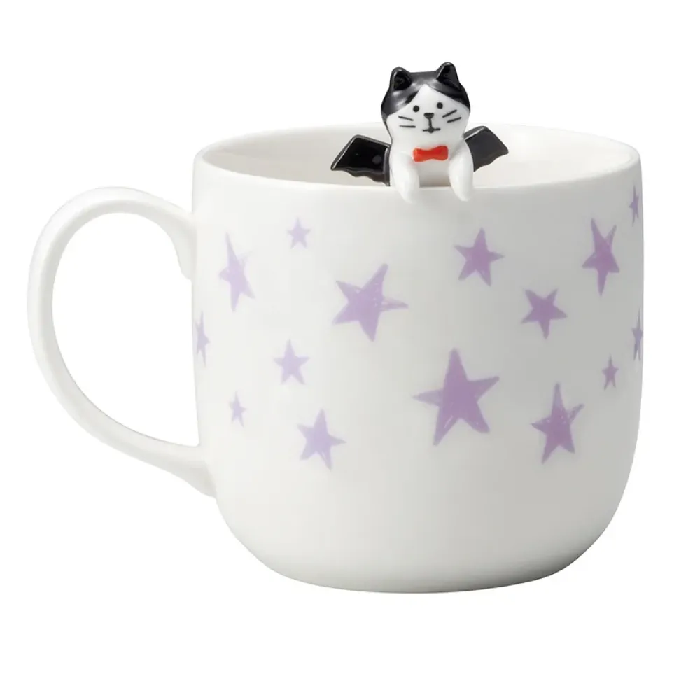 Concombre Angel & Devil Cat Ceramic Mug Pair Set