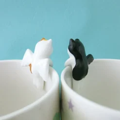 Concombre Angel & Devil Cat Ceramic Mug Pair Set
