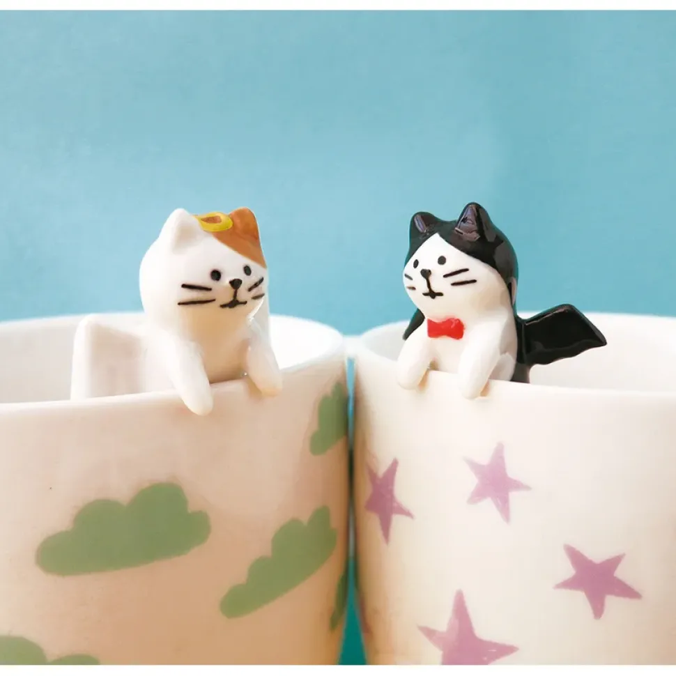Concombre Angel & Devil Cat Ceramic Mug Pair Set