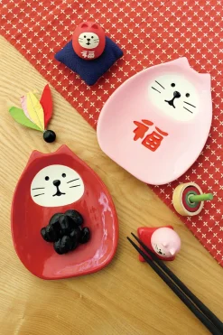 concombre Manekineko Daruma Small Plate