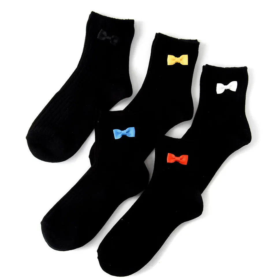 coudre un Colorful Ribbon Black Socks