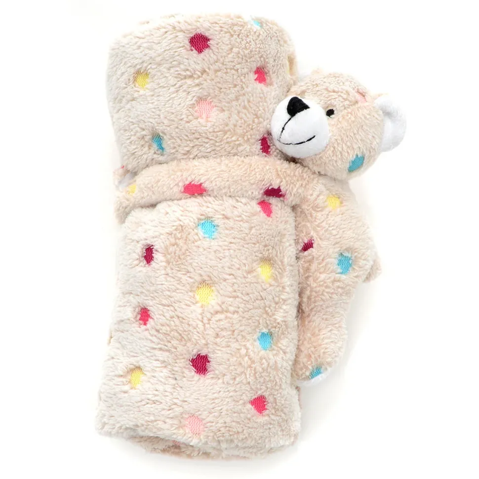 Dakko Multi-Color Polka Dot Doll Blanket