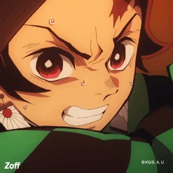 Demon Slayer: Kimetsu no Yaiba Collaboration Tanjiro Kamado Model Glass Frame w/ Original Eyeglass Case & Cleaning Cloth Set