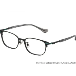 Demon Slayer: Kimetsu no Yaiba Collaboration Muichiro Tokito Model Glass Frame w/ Original Eyeglass Case & Cleaning Cloth Set