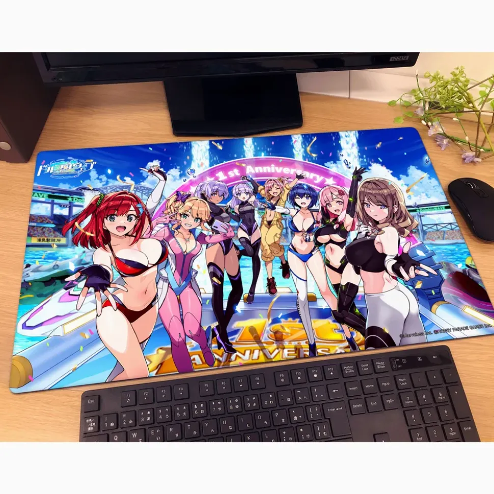 Dolphin Wave Rubber Mat Congratulations! 1st Anniversary!!