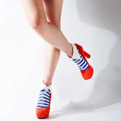 ERIMAKI SOX White x Blue Striped Socks