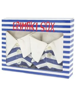 ERIMAKI SOX White x Blue Striped Socks