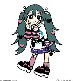 Hatsune Miku Art by Coalowl Plushie Mascot Ver. B