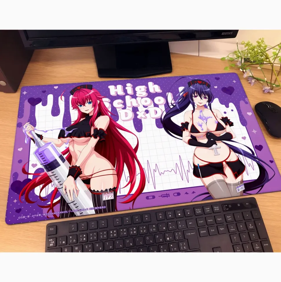 High School DxD Hero Rubber Mat Rias Gremory & Akeno Himejima: Black Nurse Ver.
