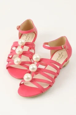 Honey Salon Big Pearl Sandals (Fuchsia Pink)