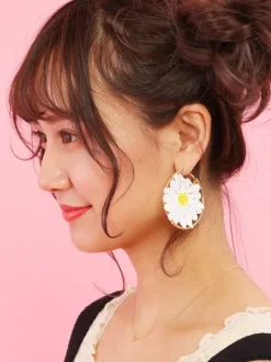 Honey Salon Daisy Hoop Earrings