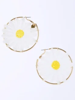Honey Salon Daisy Hoop Earrings