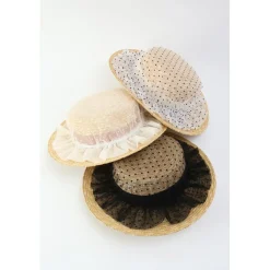 Honey Salon Dot Tulle Boater