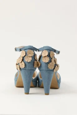 Honey Salon Flower Pumps (Denim)