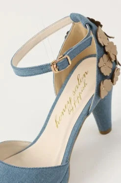 Honey Salon Flower Pumps (Denim)