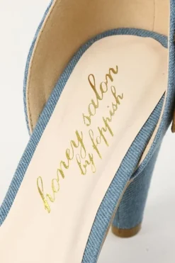 Honey Salon Flower Pumps (Denim)