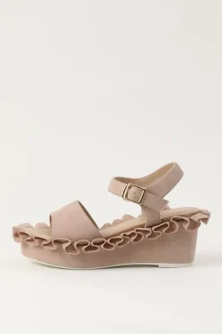Honey Salon Frilly Sandals (Pink Beige)