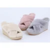 Honey Salon Fur Cross Wedge Sandals