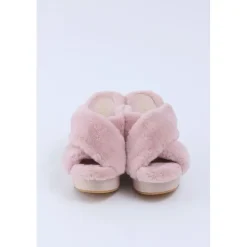 Honey Salon Fur Cross Wedge Sandals