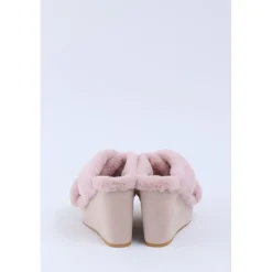Honey Salon Fur Cross Wedge Sandals