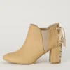 Honey Salon Lace-Up Booties (Camel)