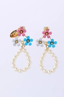 Honey Salon Petite Flower Pearl Earrings