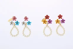 Honey Salon Petite Flower Pearl Earrings