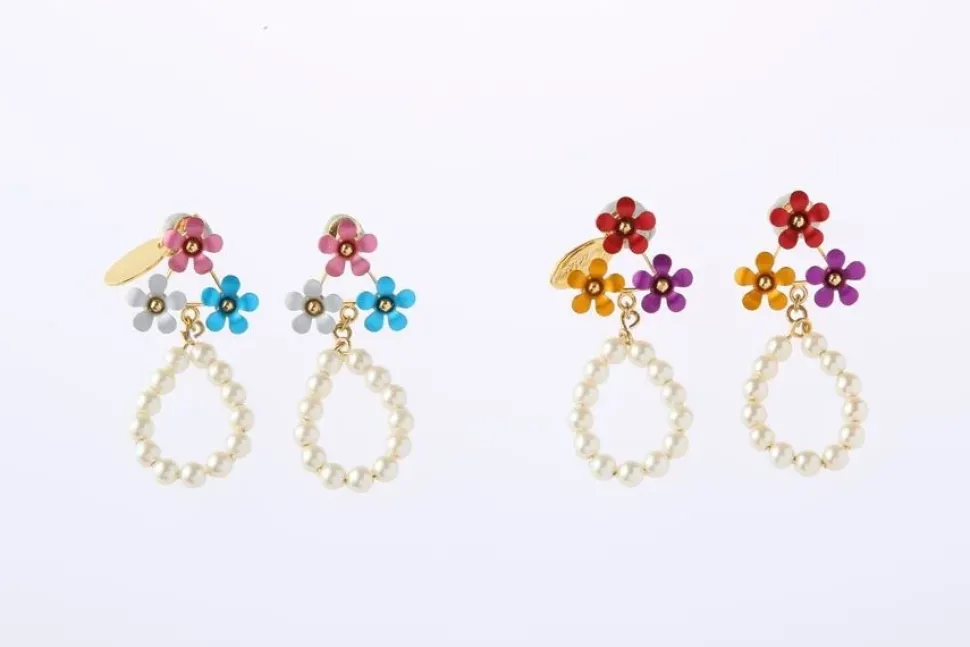 Honey Salon Petite Flower Pearl Earrings