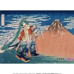 Katsushika Hokusai x Hatsune Miku B2-Size Fabric Poster Thirty-six Views of Mount Fuji: Fine Wind, Clear Morning
