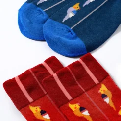 KOTORITACHI Short Crew Stripes & Cockatiel Socks