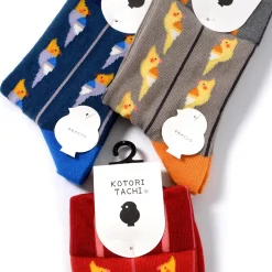 KOTORITACHI Short Crew Stripes & Cockatiel Socks