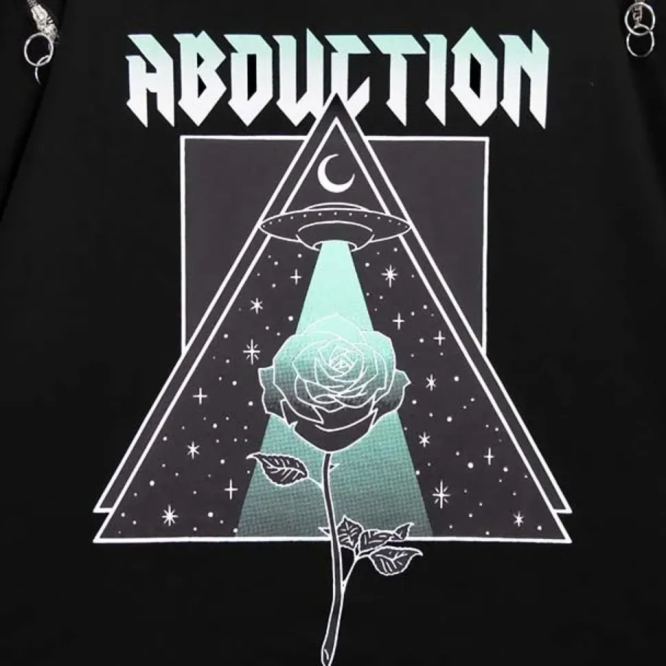 LISTEN FLAVOR Alien Abduction Zippered Shoulder Hoodie