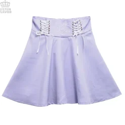 LISTEN FLAVOR Angel Heart Lace-Up Circular Skirt
