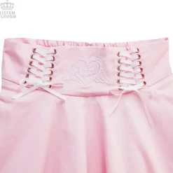LISTEN FLAVOR Angel Heart Lace-Up Circular Skirt