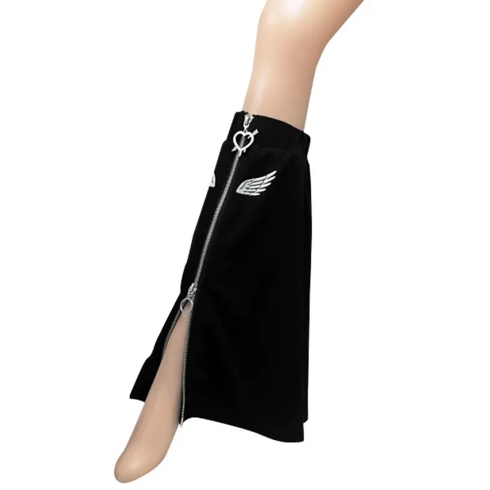 LISTEN FLAVOR Angel's Wing Heart Zip Leg Covers