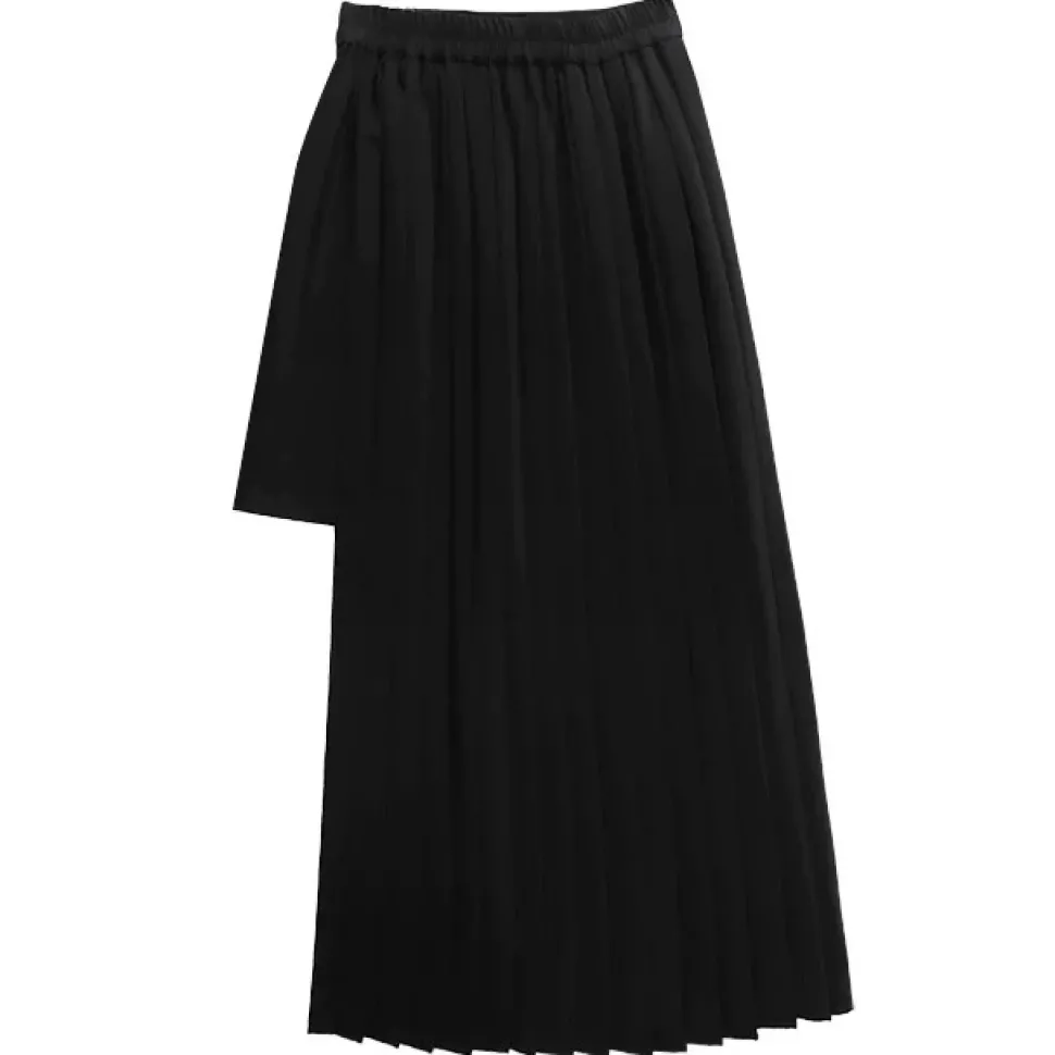 LISTEN FLAVOR Asymmetrical Pleated Skirt