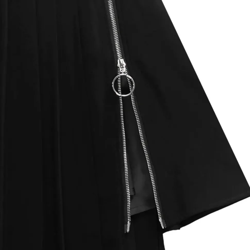 LISTEN FLAVOR Asymmetrical Pleated Skirt