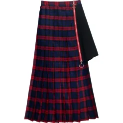 LISTEN FLAVOR Asymmetrical Pleated Skirt