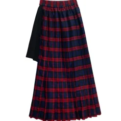 LISTEN FLAVOR Asymmetrical Pleated Skirt