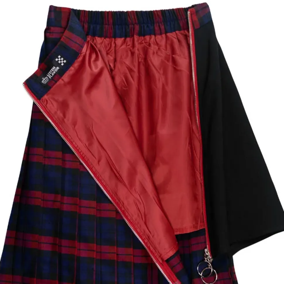 LISTEN FLAVOR Asymmetrical Pleated Skirt