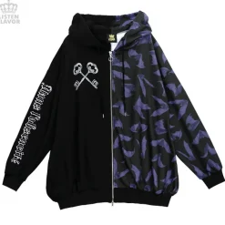 LISTEN FLAVOR Bat Double Zipper Hoodie