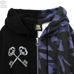 LISTEN FLAVOR Bat Double Zipper Hoodie