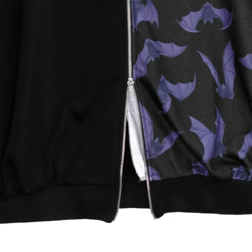 LISTEN FLAVOR Bat Double Zipper Hoodie